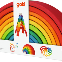 Blocuri Curcubeu din Lemn ,Goki – Jucării Educative pentru Joc Liber