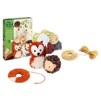 Kit Creativ Animale din Pompone, Sentosphere - Set de Creat Jucării din Lână