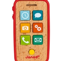 Jucǎrie, Telefon mobil Janod din lemn cu sunete, 18 luni