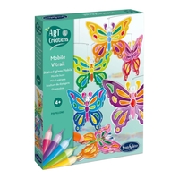 Kit Creativ Carusel Vitraliu pentru Copii, Sentosphere - Fluturi Multicolori