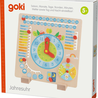 Calendar Anual și Ceas din Lemn Goki, limba germana