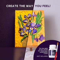 Okto Sensory Art - Set pictură 3D cu argilă ușoară „Irises”