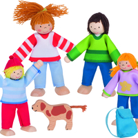 Set figurine din Lemn Flexibile pentru Căsuță-Goki Camping în Familie