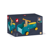 Vehicul din lemn, Janod, hipopotam, cu depozitare, 12-36 luni