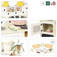 Bucatarie din lemn, Janod, Shiny Grandma, cu 16 accesorii, 85 cm, 3 ani+