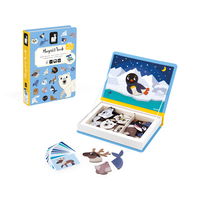 Joc educativ magnetic Janod, Magneti'book Animale Polare, 40 piese 3 ani+