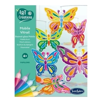 Kit Creativ Carusel Vitraliu pentru Copii, Sentosphere - Fluturi Multicolori