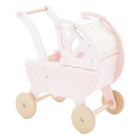 Carucior pentru papusi, Le Toy Van, roz, din lemn