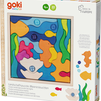 Puzzle din lemn Goki Evolution - Luminile mării, 32 piese