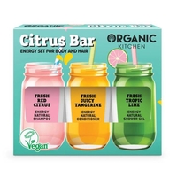 Set Cadou Fresh pentru Corp si Par - Organic Kitchen Citrus Bar Energy Set For Body and Hair,3x100ml