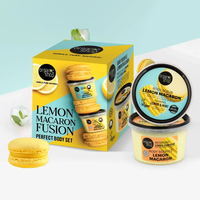 Set cadou Organic Shop Lemon Macaron cu scrub de corp 250 ml si souffle de corp 250 ml
