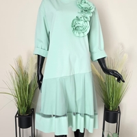 Rochie Midi Blossom-Verde Mentă