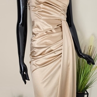 Rochie Lungă Amira-Șampanie