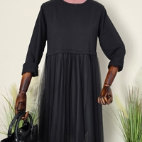 Rochie Asimetrică din Tull-Negru