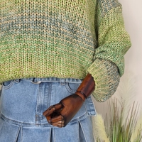 Pulover Cozy Boho-Verde