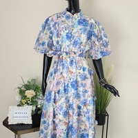 Rochie Aura Floral-Albastru