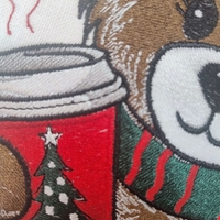 PERNUTE DECORATIVE BRODATE Ursuletul de Craciun - CADOURI CU SUFLET!