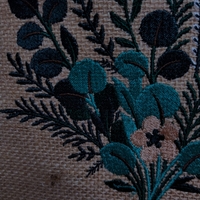 Sacoșă medie din iută naturală, brodată cu buchet botanic AYA HOME