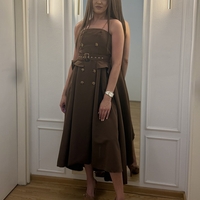 Braon midi raincoat haljina