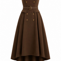 Braon midi raincoat haljina