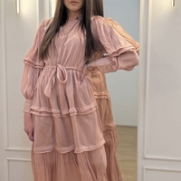 Roze maxi haljina sa karnerima
