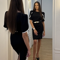 Crna haljina sa kaišem
