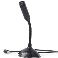 Gembird Desktop mikrofon, savitljivo telo, black, 3.5mm