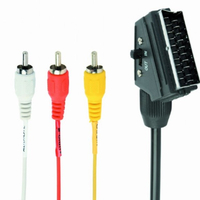 Gembird Bidirectional sa prekidacem RCA to SCART audio-video cable, 1.8 m FO