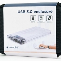 EE2-U3S9-6 Gembird USB 3.0 Externo kuciste za 2.5 SATA hard diskove 9,5mm transparentni + futrola