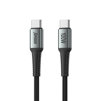 USB data kabal Superior SU-K101 pleteni 27W 3A Type C na Lightning 1m crni