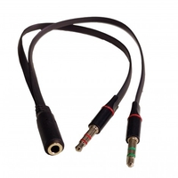 CCA-418A ** Gembird 3.5mm Headphone Mic Audio Y Splitter Cable Female to 2x3.5mm Male adapter (87)