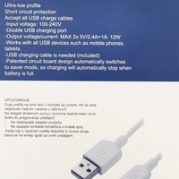 Gembird punjac za telefone i tablete 2x5v/2.4A+1A 12W +micro USB DATA kabl 1M