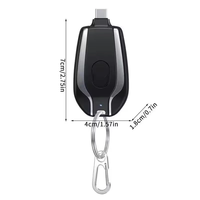 Power Bank privezak 1500 mAh Type-C crni