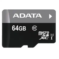 Micro SD Card 64GB AData + SD adapter AUSDX64GUICL10-RA1/ class 10