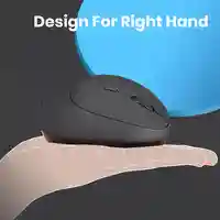 Vertikalni ergonomski bezicni mis E1 crni