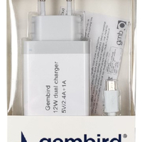 Gembird punjac za telefone i tablete 2x5v/2.4A+1A 12W +micro USB DATA kabl 1M