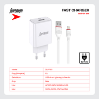 Kucni punjac Superior SU-P101 Fast QC3.0 18W 3A Lightning beli