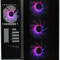 Kuciste UGD Falcon AM19, micro ATX, providna stranica, ugradjena 4xRGB kulera, Crno,Mid Tower