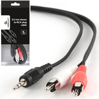 Gembird 3.5mm stereo plug to 2 phono plugs audio kabl 5m