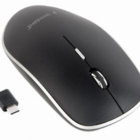 MUSW-4BSC-01 Gembird Type-C Necujni bezicni mis 2,4GHz opticki USB 800-1600Dpi black 115mm