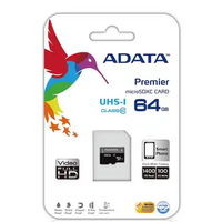 Micro SD Card 64GB AData + SD adapter AUSDX64GUICL10-RA1/ class 10