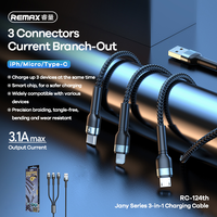 Data kabl REMAX Jany Series RC-124th 3.1A 3u1 crni 1.2m