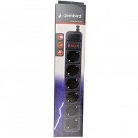 SPG6-B-10 (3G1.5) ** Gembird produzni kabl sa zastitom 6 uticnica (3x1.5mm,16A,3500W) 3m black (527)