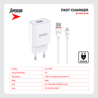 Kucni punjac Superior SU-P100 10.5W 2.1A Lightning beli