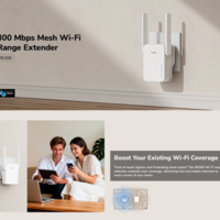 Cudy RE300, N300 Mesh Wi-Fi Range Extender,2.4 GHz Wi-Fi Speed, 300 Mbps