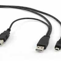 Gembird Dual USB 2.0 A-plug to MINI 5pina kabl 0.9m