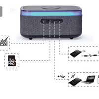 DAC-SPKBT-QC15-BK Gembird Digitalni sat+alarm sa bezicnim punjenjem telefona 15W i zvucnikom, FM, BT