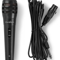 MPWD15BK Karaoke mikrofon, 6.35mm -75 dB+/-3dB Sensitivity, 80 Hz-12 kHz, 5.0m