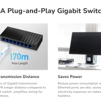 Cudy GS108D V7.0,8-Portni Gigabit Desktop Switch,USB-C, 170m
