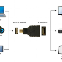 Gembird HDMI (A female) to micro-HDMI (D male) adapter